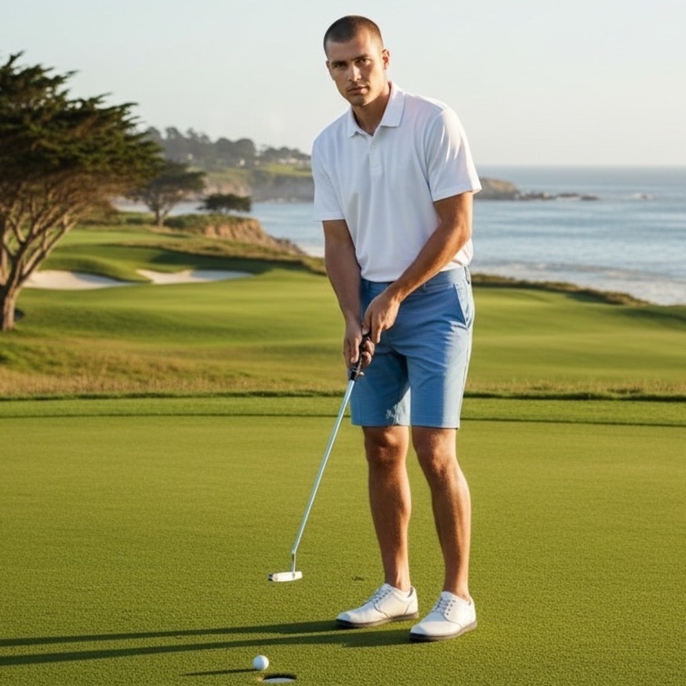Travis Mathew Men's Tech Performance Stretch Chino‎ Golf Shorts Blue Size 36